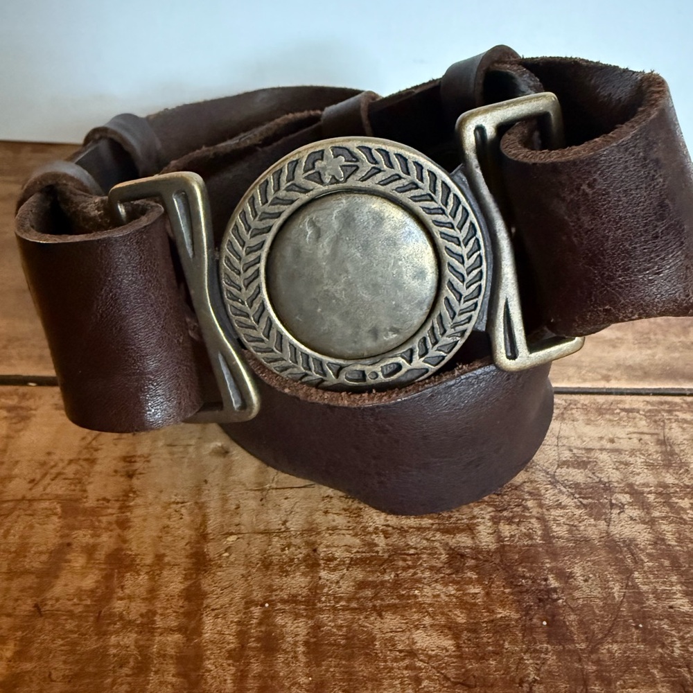 GAP Brown Leather Belt with Silver Buckle